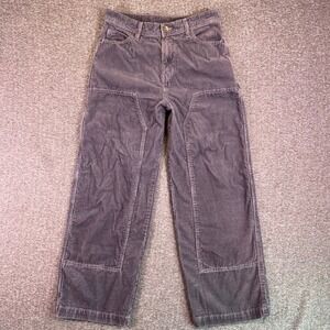 VTG No Boundaries Corduroy Carpenter Pants Mens 28x31 Gray Wide Leg Double Knee